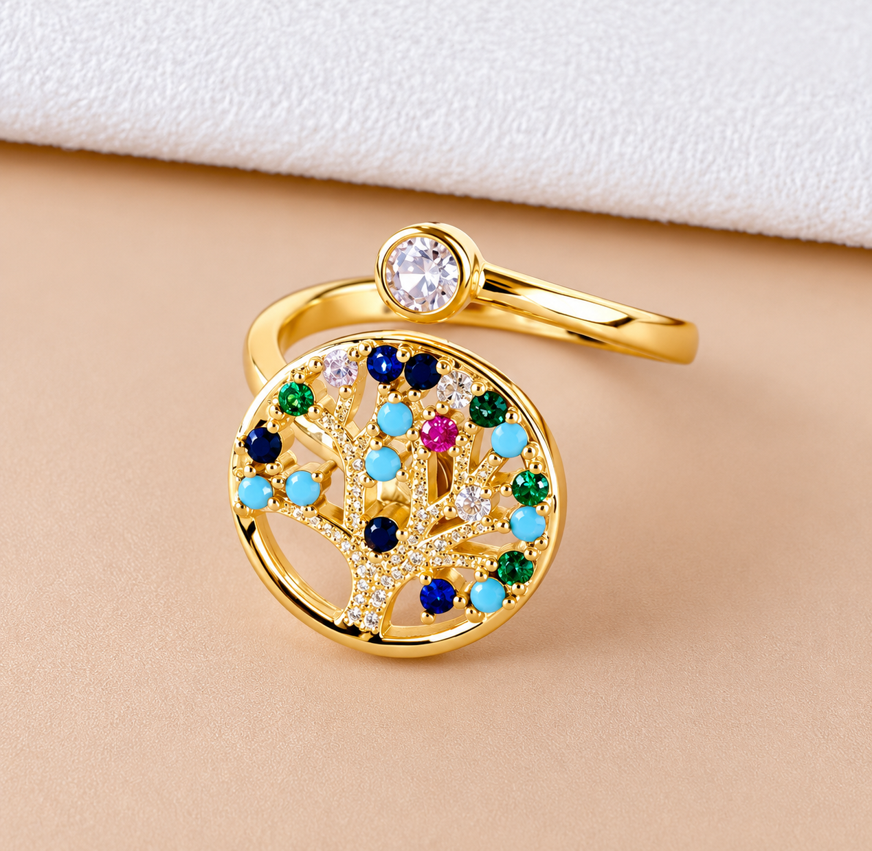 Bague Anti-Stress Arbre de Vie – Acier Inoxydable 🌳✨