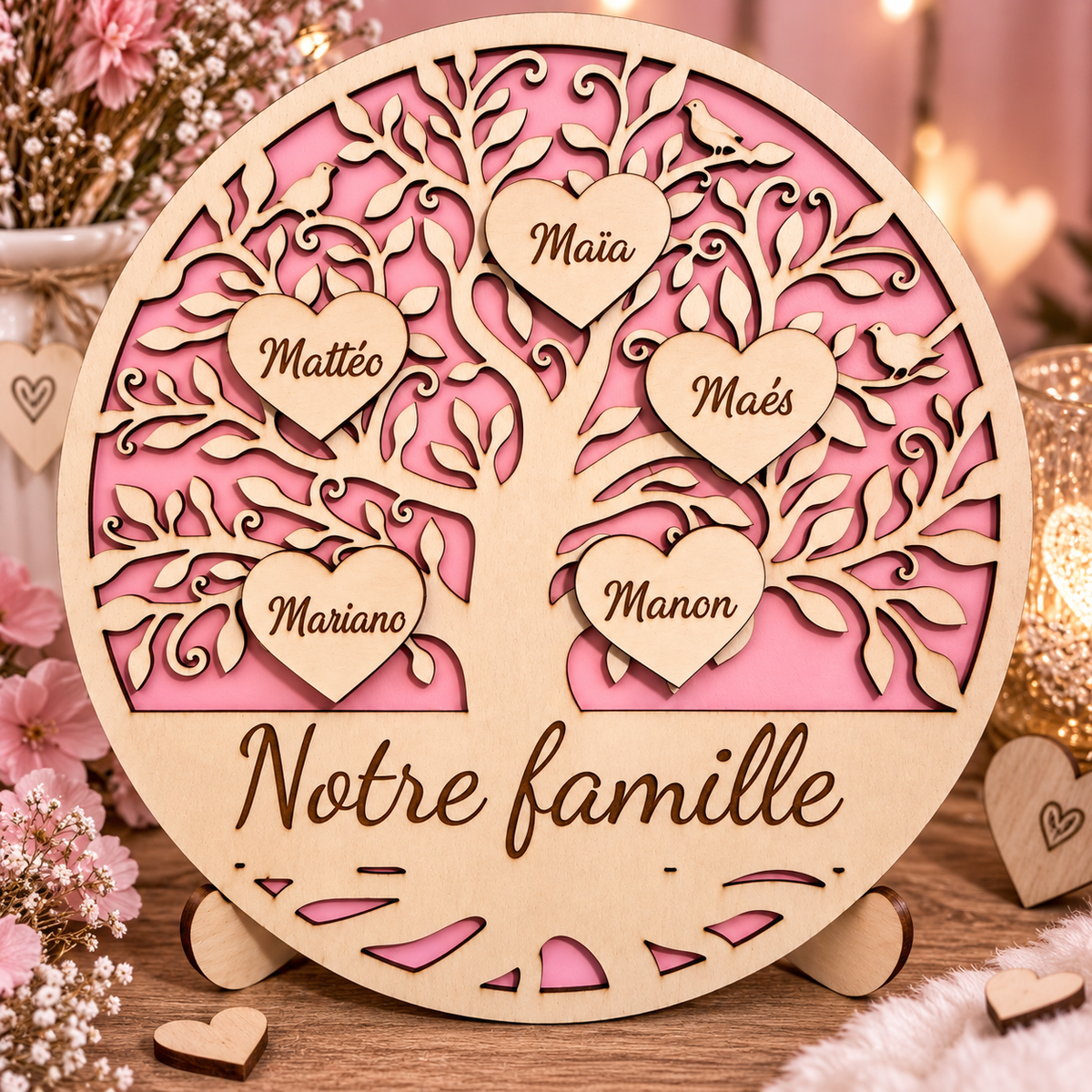 🌳 Arbre de Vie personnalisé en bois – 20 cm