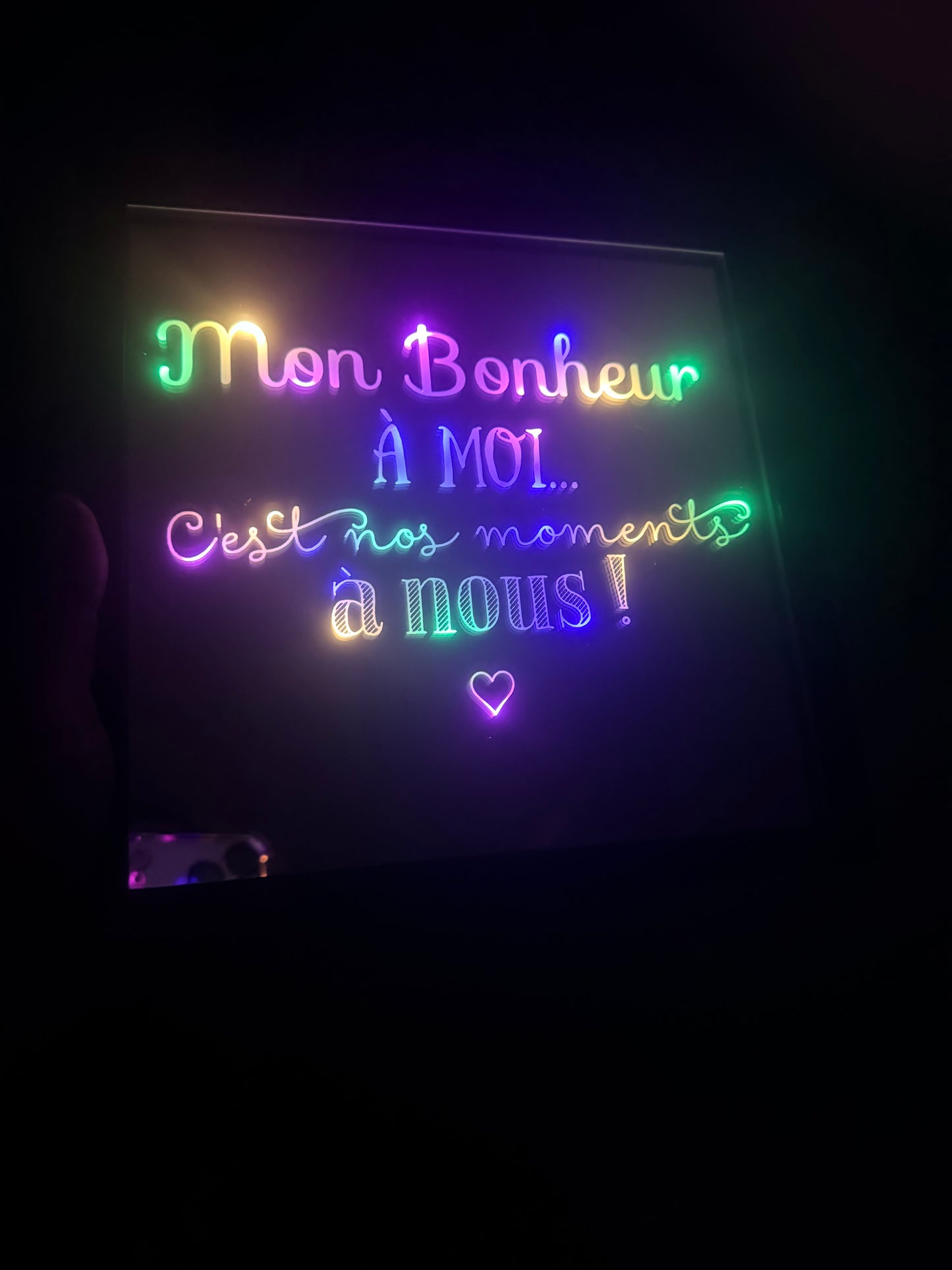 Gravure sur miroir citation Mon bonheur à moi