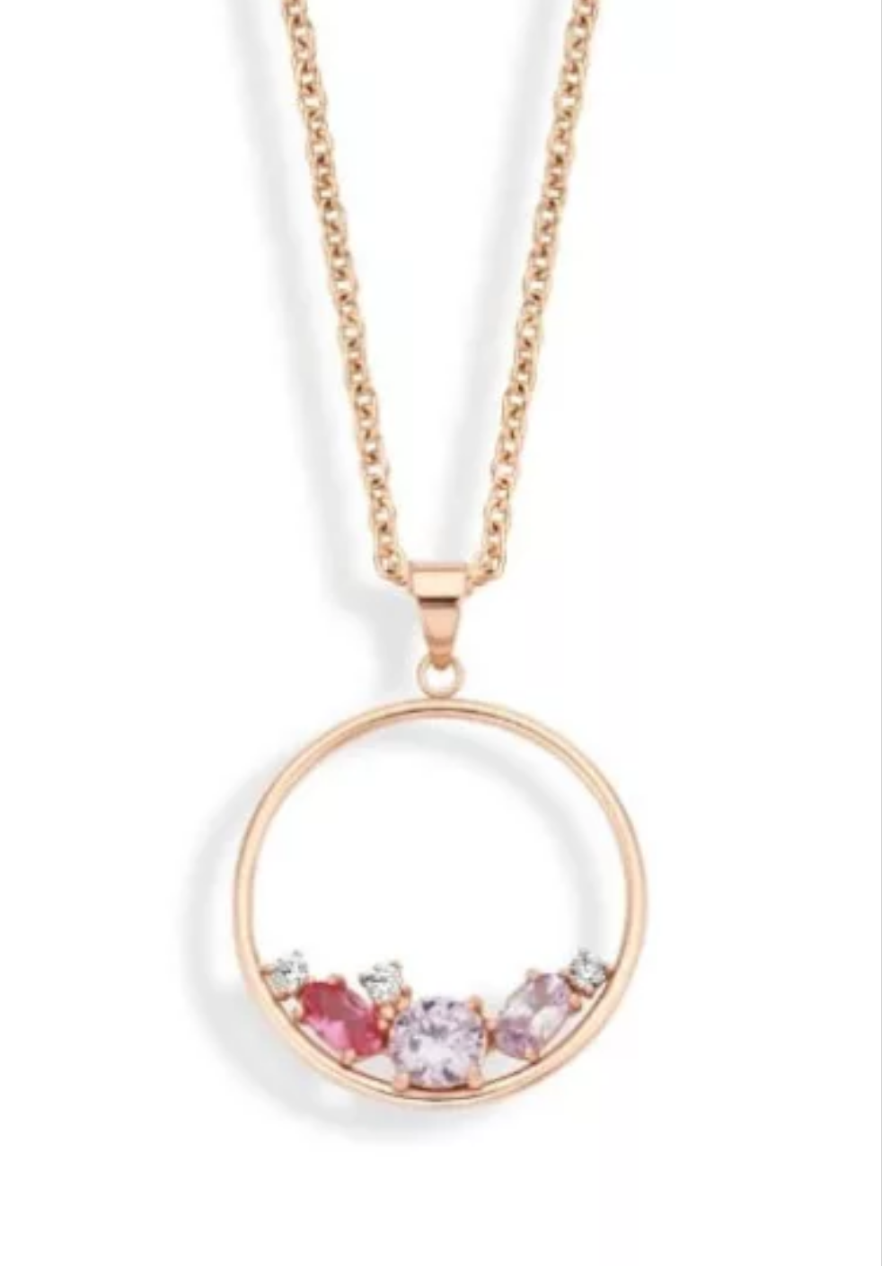 Collier en pierres précieuses couleur or rose