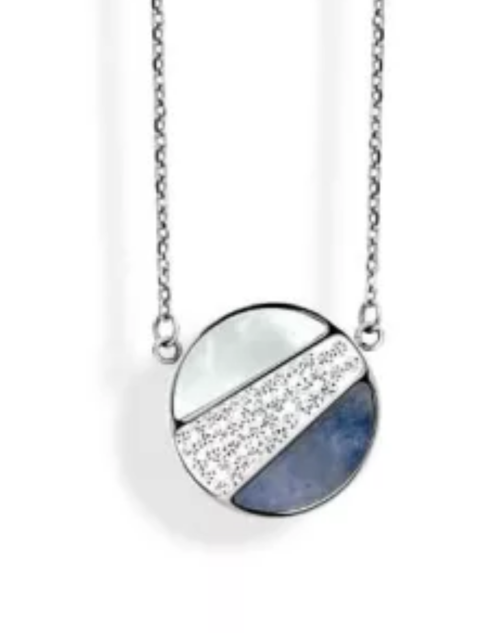 Collier à motifs argenté avec pierre