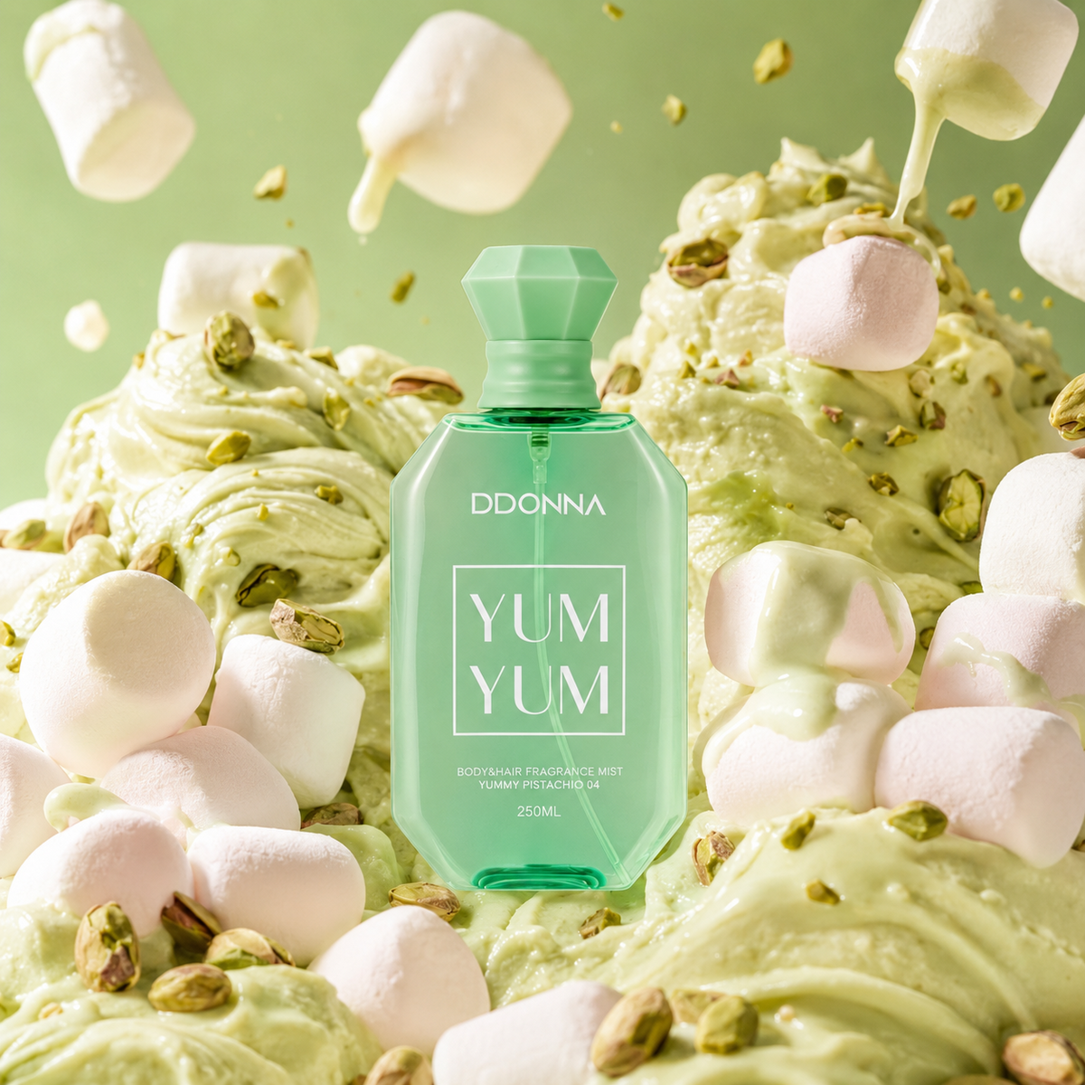 D’Donna Yum Yum Yummy Pistachio – Brume Parfumée Corps & Cheveux 250 ml 💚🍨