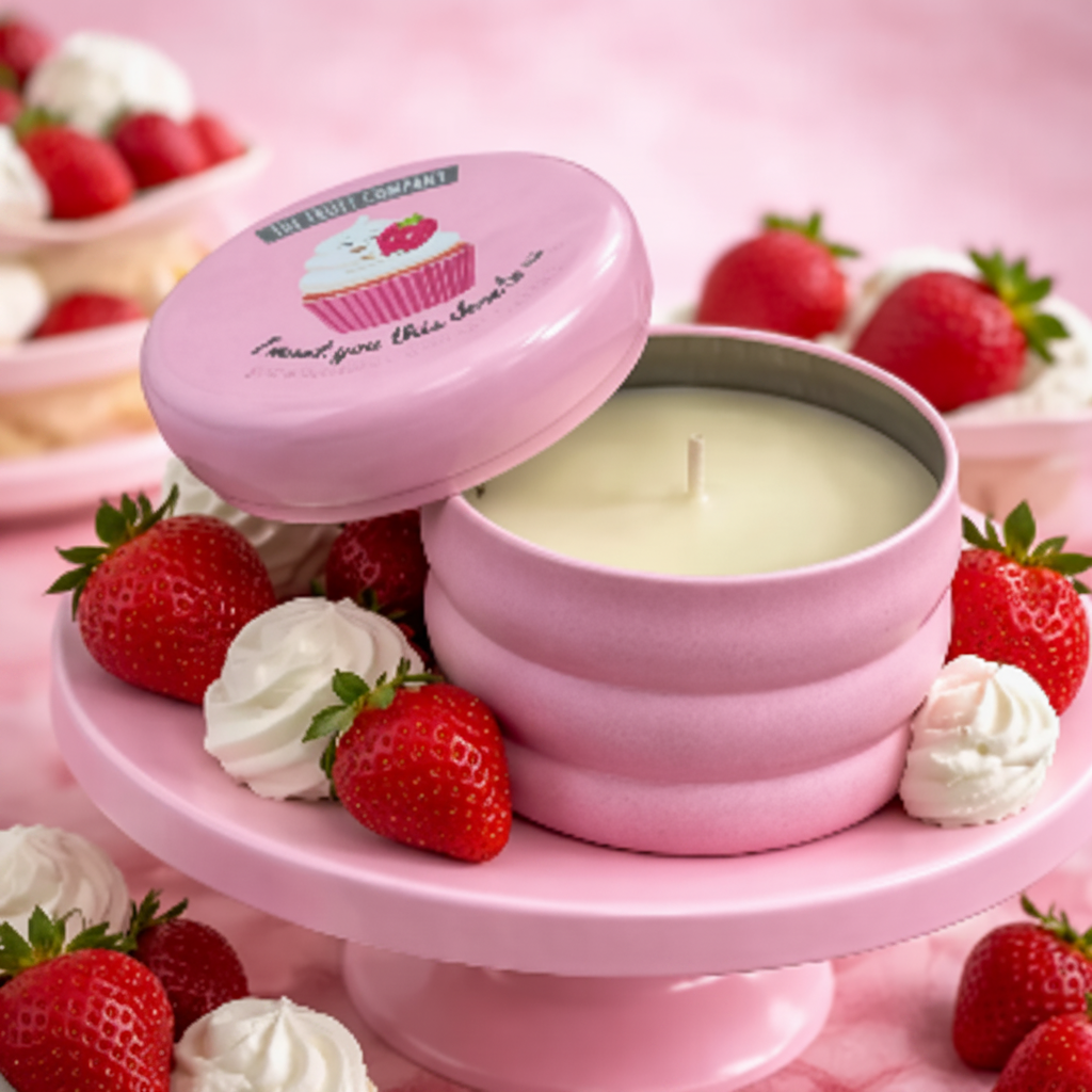 🍓 Bougie Parfumée Fraise Chantilly – The Fruit Company 🤍✨