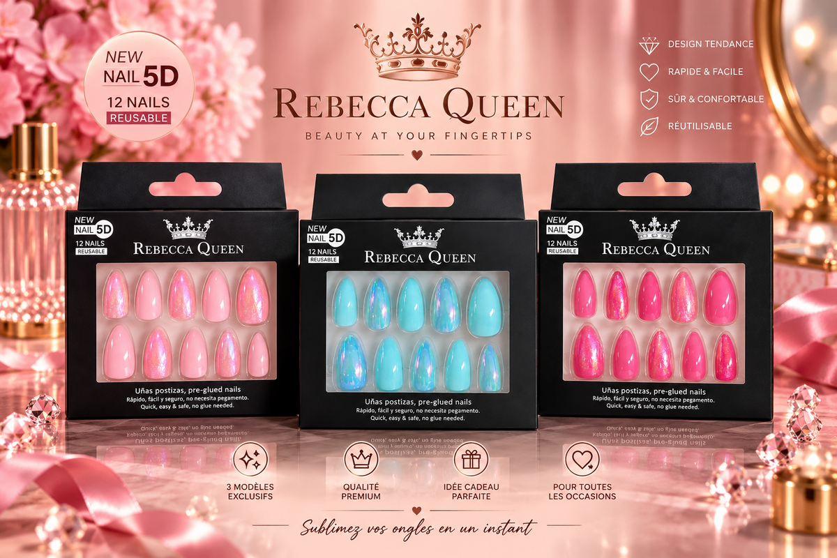 Faux Ongles Autocollants 5D Rebecca Queen ✨