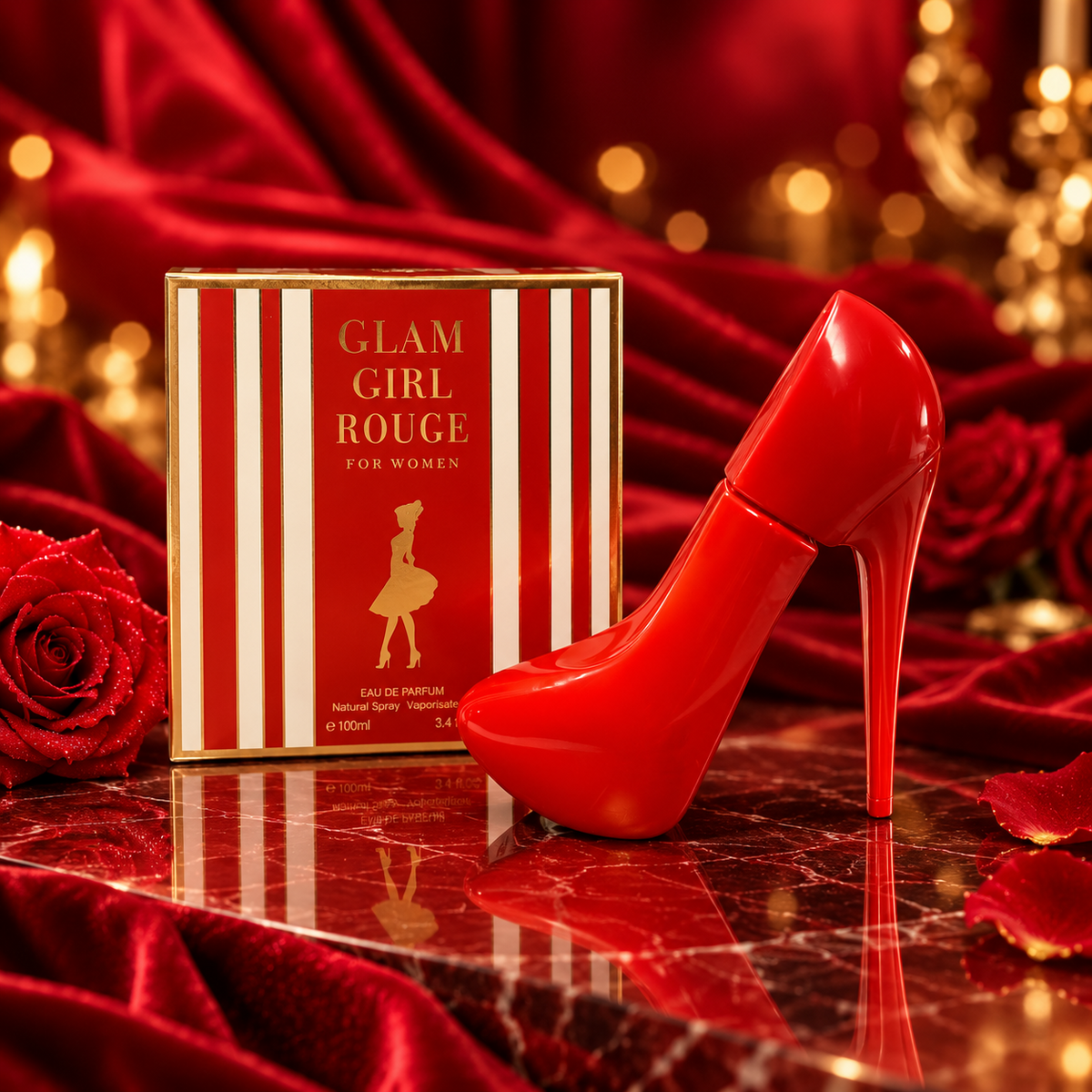 ❤️ Glam Girl Rouge – Eau de Parfum Femme – 100 ml (Very Good Girl de Carolina Herrera)❤️