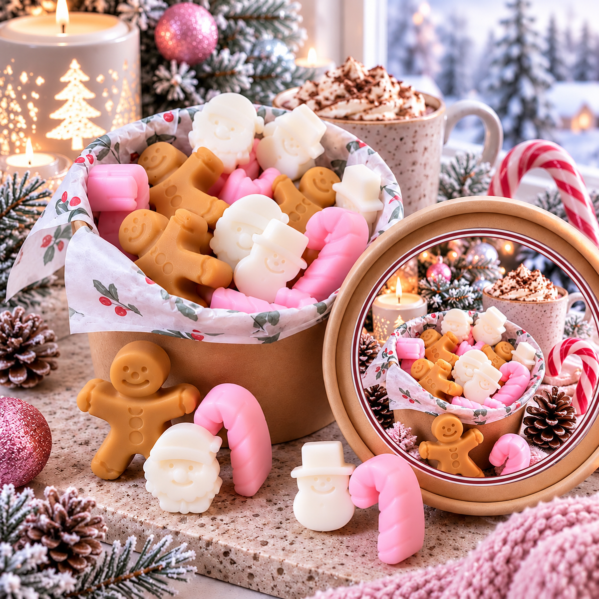 Coffret cadeau de fondants de cire Candy Cane & Mochaccino