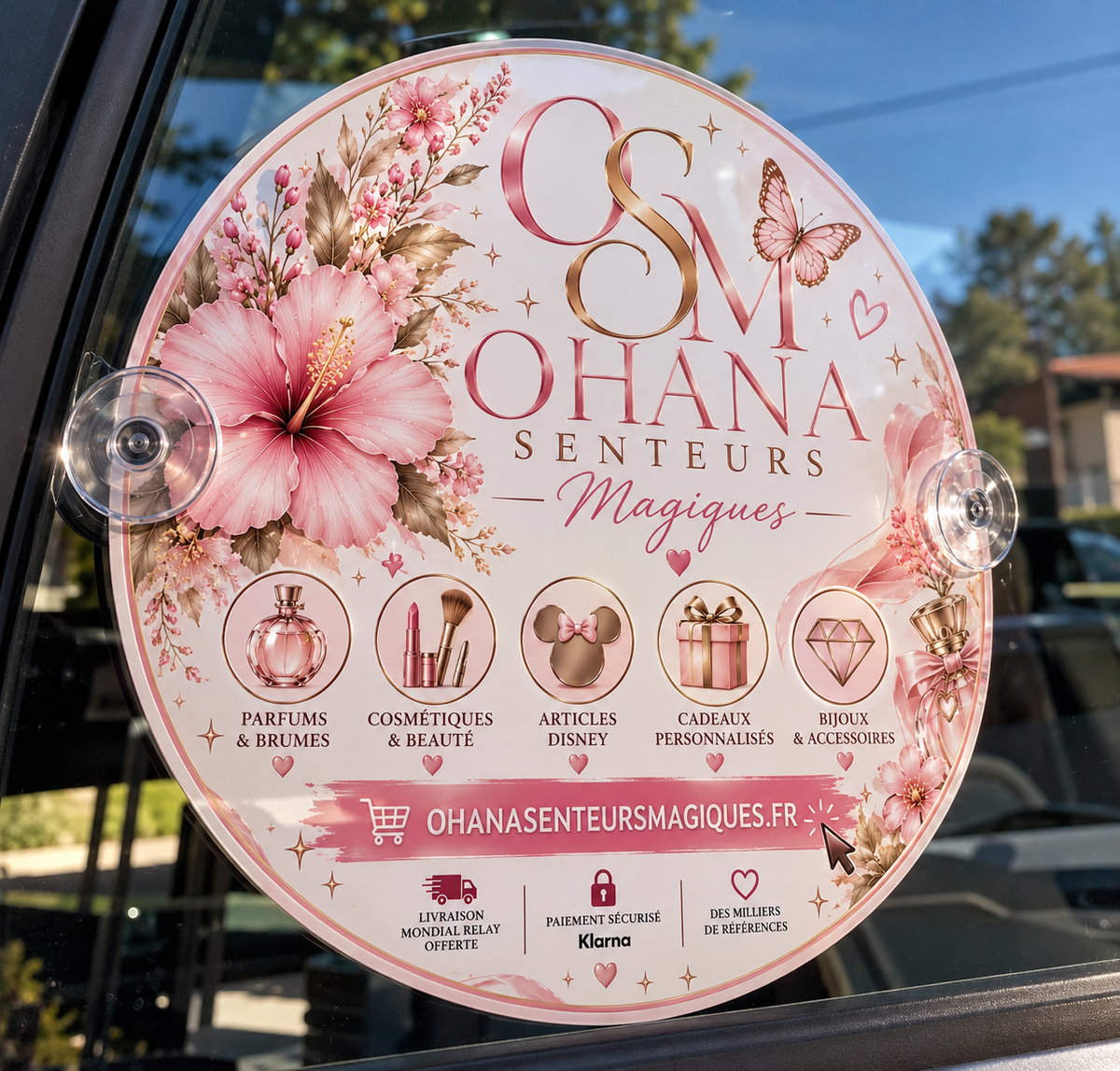 Publicité voiture personnalisée – Ohana Senteurs Magiques 🚗✨ (à personnaliser)