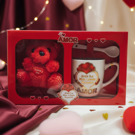(Précommande) Coffret Cadeau Duo “Amor” : Peluche de Collection & Set Mug Céramique