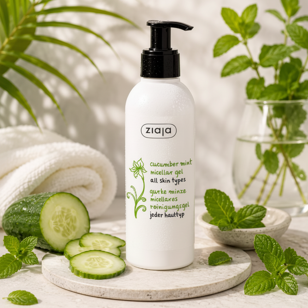 🥒🌿 Gelée Micellaire Purifiante Concombre & Menthe Ziaja – Tous Types de Peaux 🌿🥒