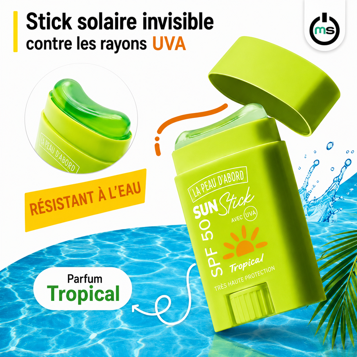 🌴☀️ Stick Solaire Invisible SPF 50 Tropical – The Fruit Company 🏖️🍍