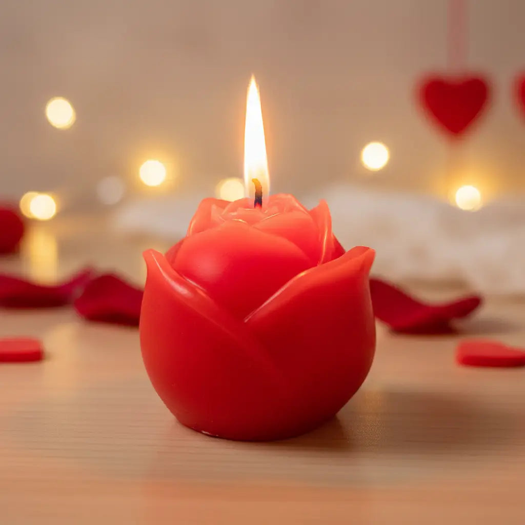 Bougie Parfumée “Rose” – Collection Prestige Saint-Valentin
