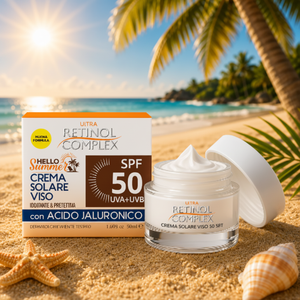 🧴 Crème Solaire Visage SPF 50 à l'Acide Hyaluronique 50 ml