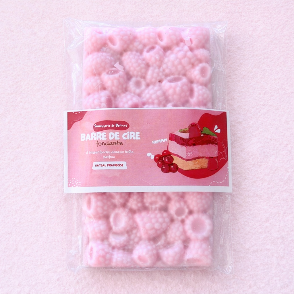 (Précommande) Barre de cire fondante fruits GATEAU DE FRAMBOISE