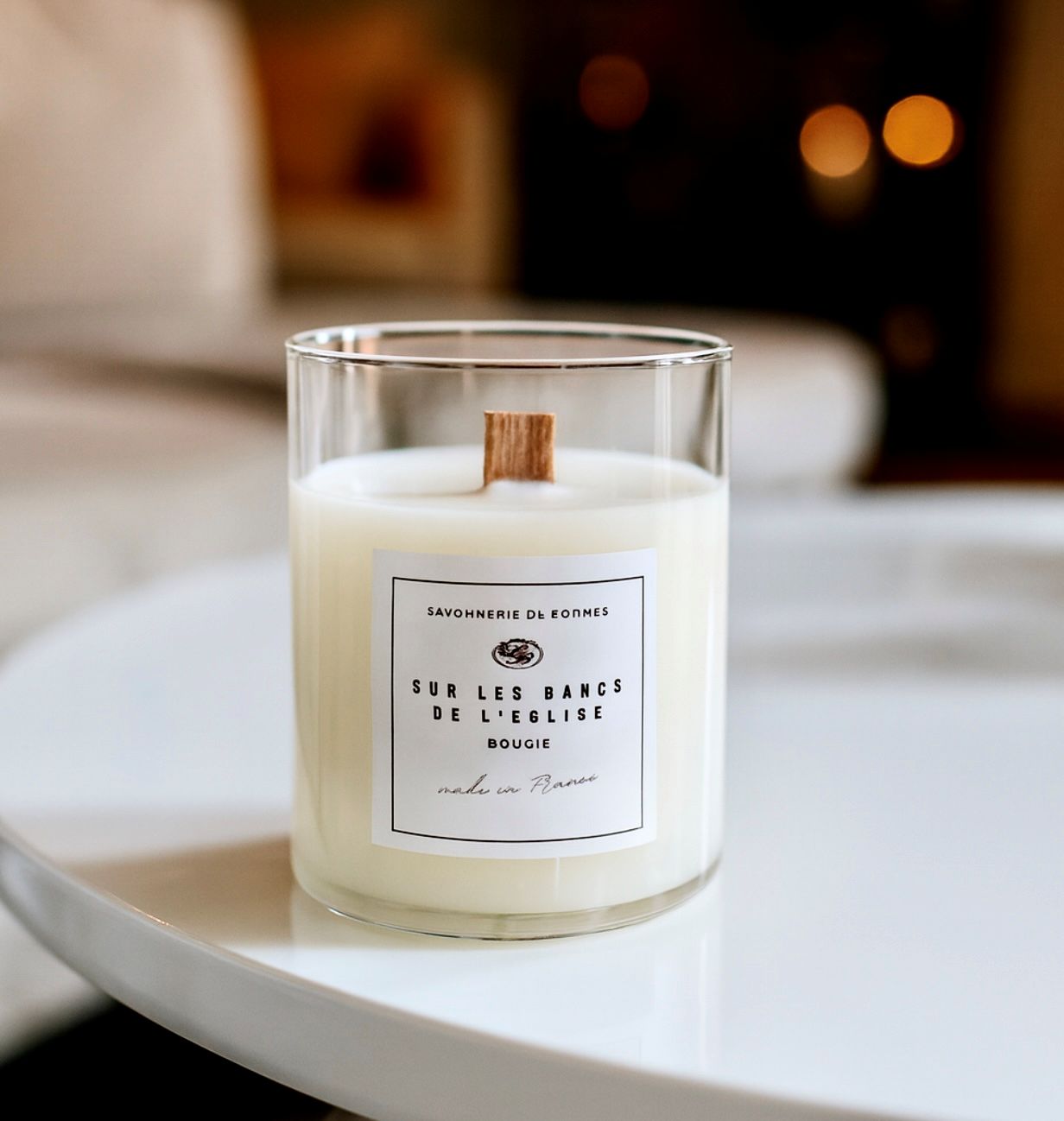 Bougie mèche bois crépitante 165 g Amandes douces