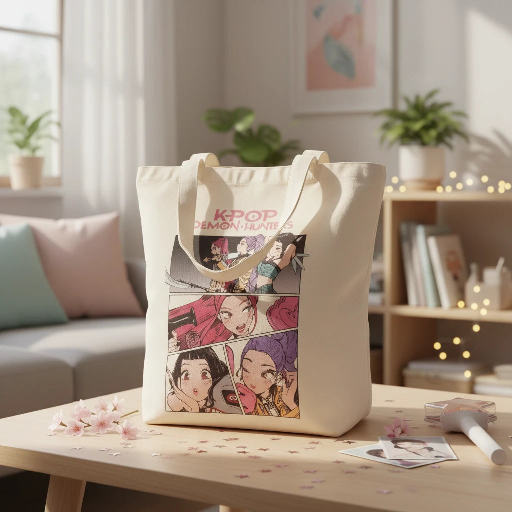 (Précommande) Sac de courses Kpop Demon Hunters Comics 41 cm