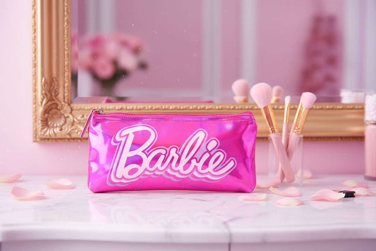 (Précommande) Trousse de toilette Barbie irisée pour enfants, étui à crayons