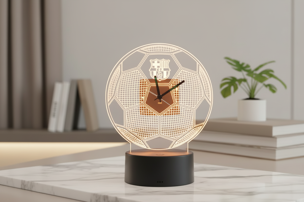 (Précommande) Horloge LED du FC Barcelone en méthacrylate