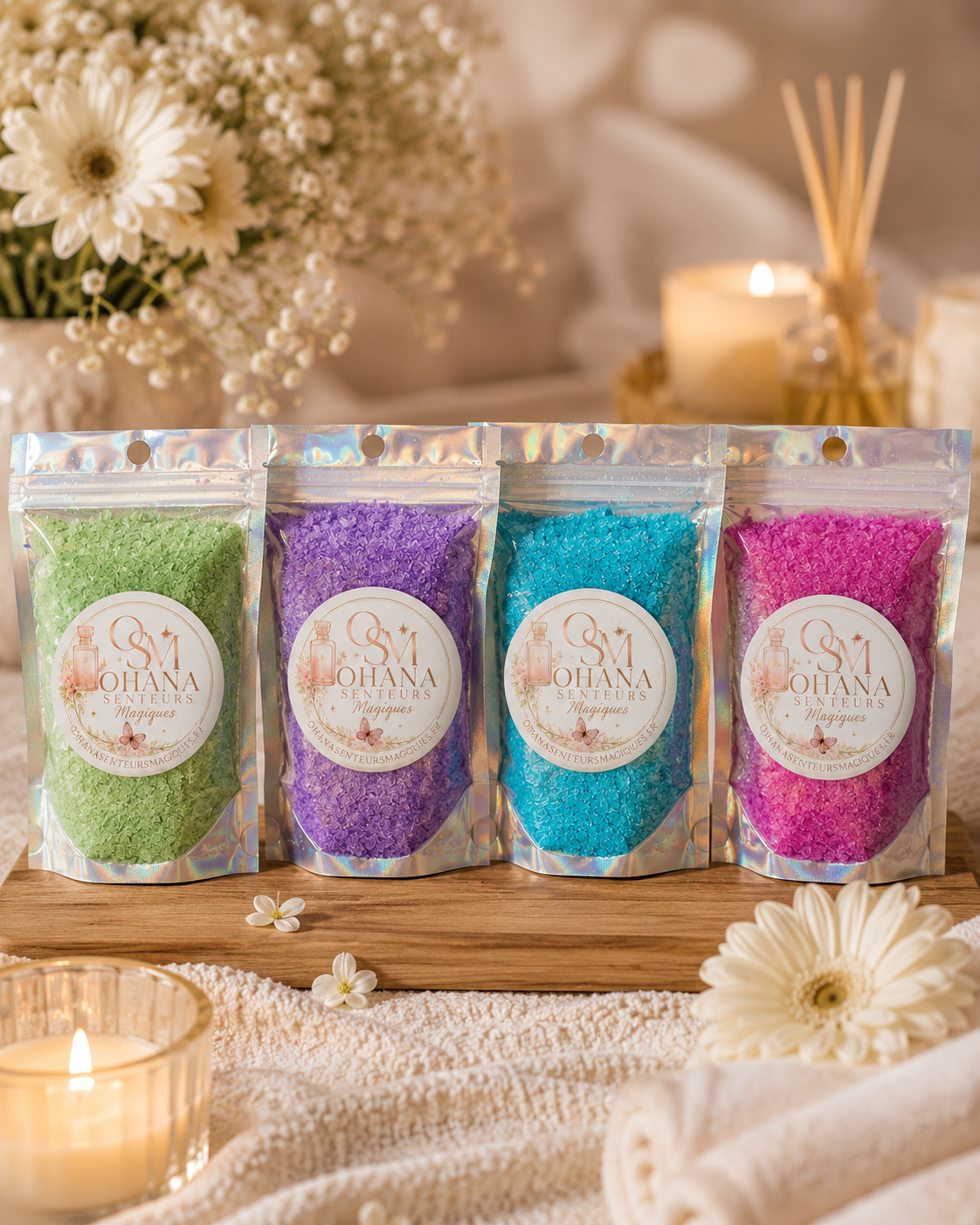 Pochettes de sels de bain moussants (dupe senteurs aux choix) 150g