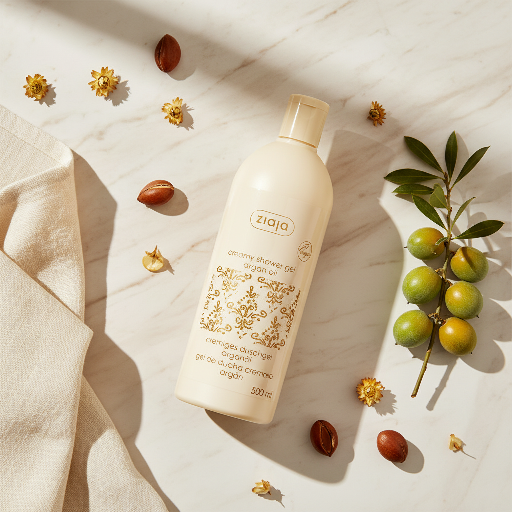 🌸 Crème de Douche Nourrissante à l'Huile d'Argan - Maxi Format 500ml