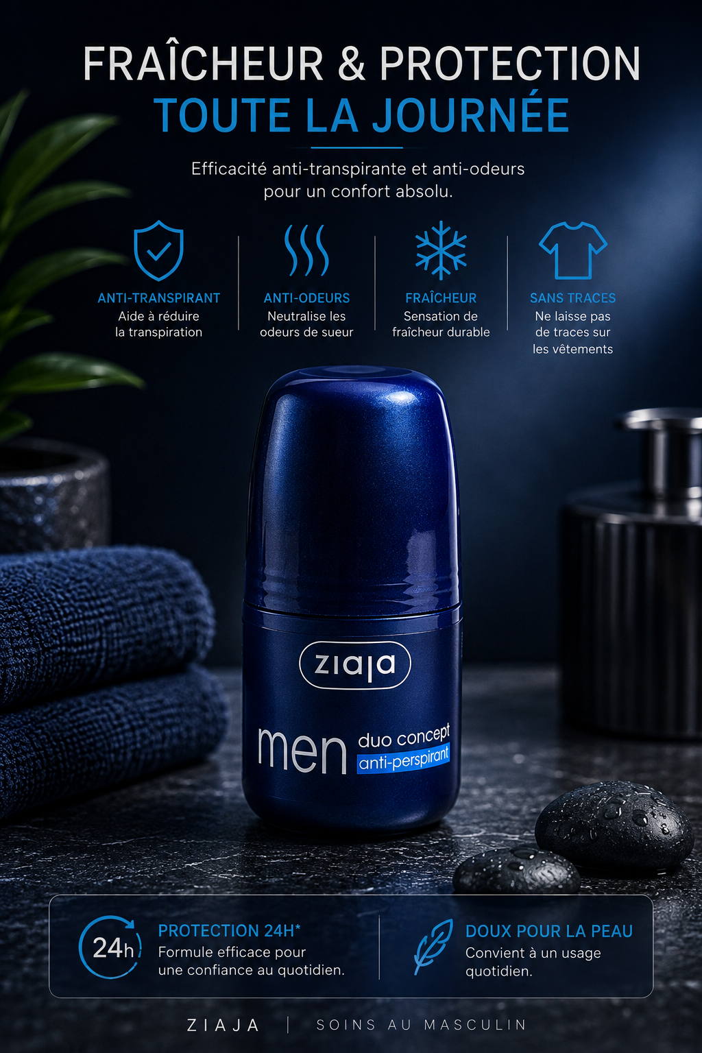 Déodorant Antitranspirant pour Homme 60 ml