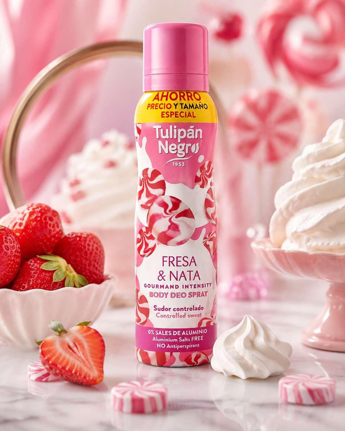 Déodorant Spray Tulipán Negro Fraise & Chantilly – 150 ml