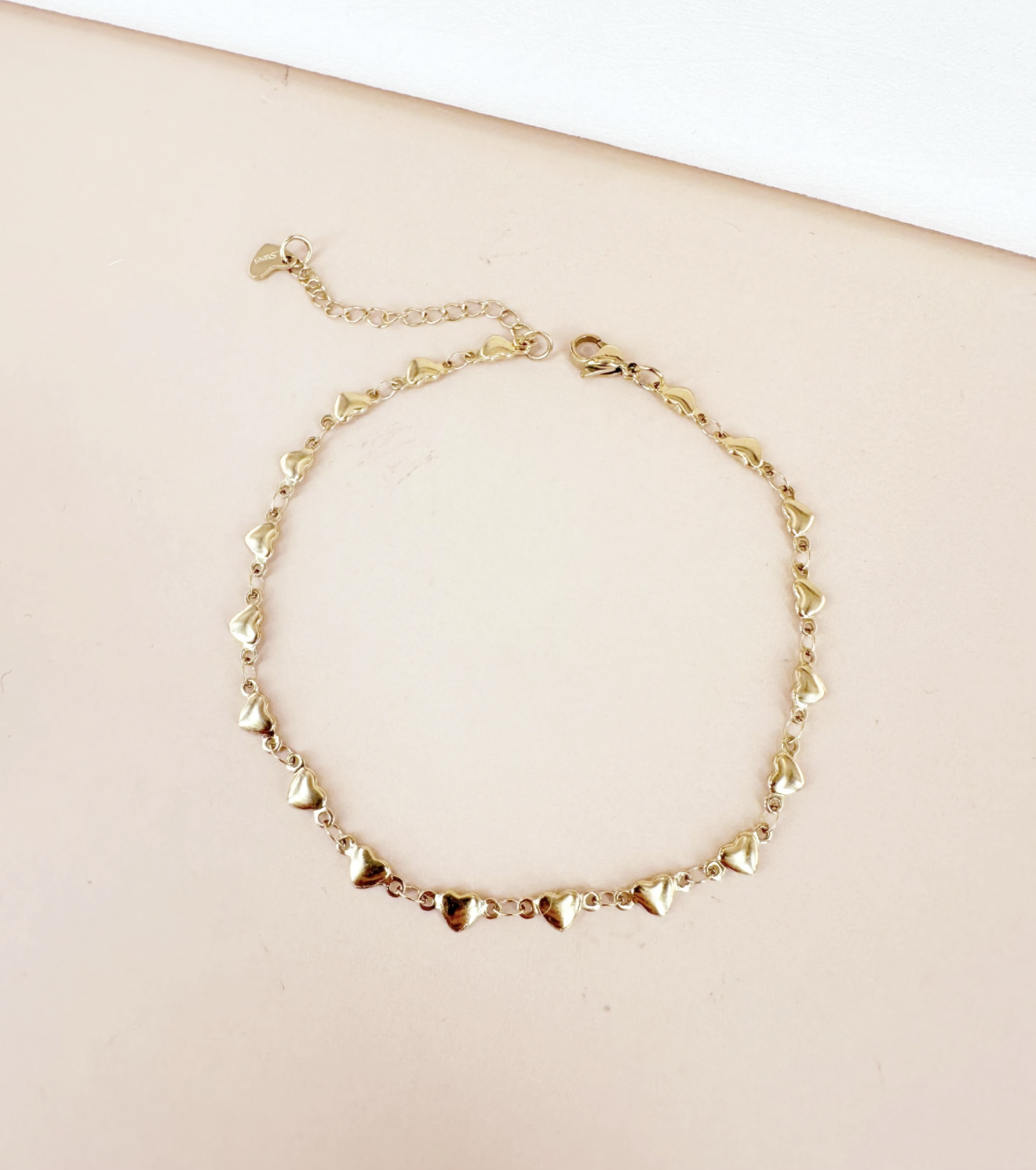 Bracelet chaîne cheville coeur en acier inoxydable