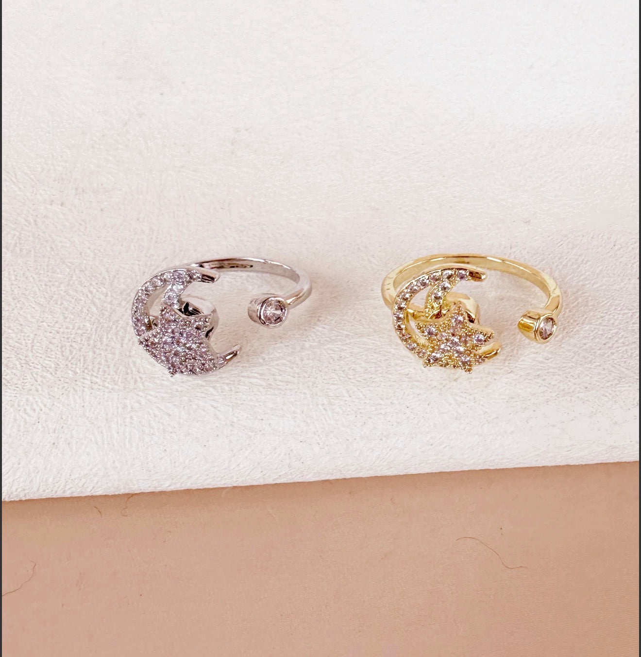 (Précommande) Bague anti stress Lune étoile