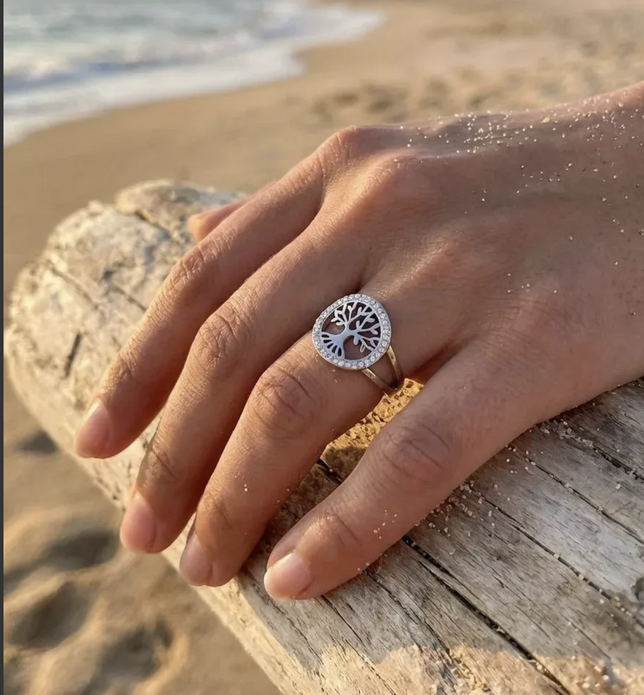 Bague Arbre de Vie – Acier Inoxydable 🌳