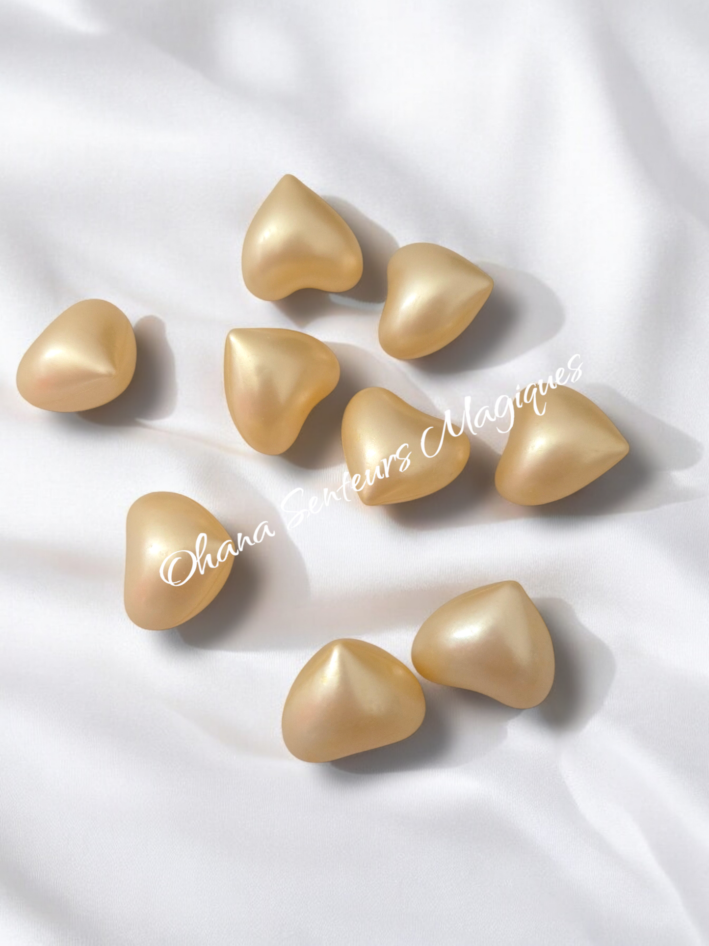 Perles de bain coeur - Vanille