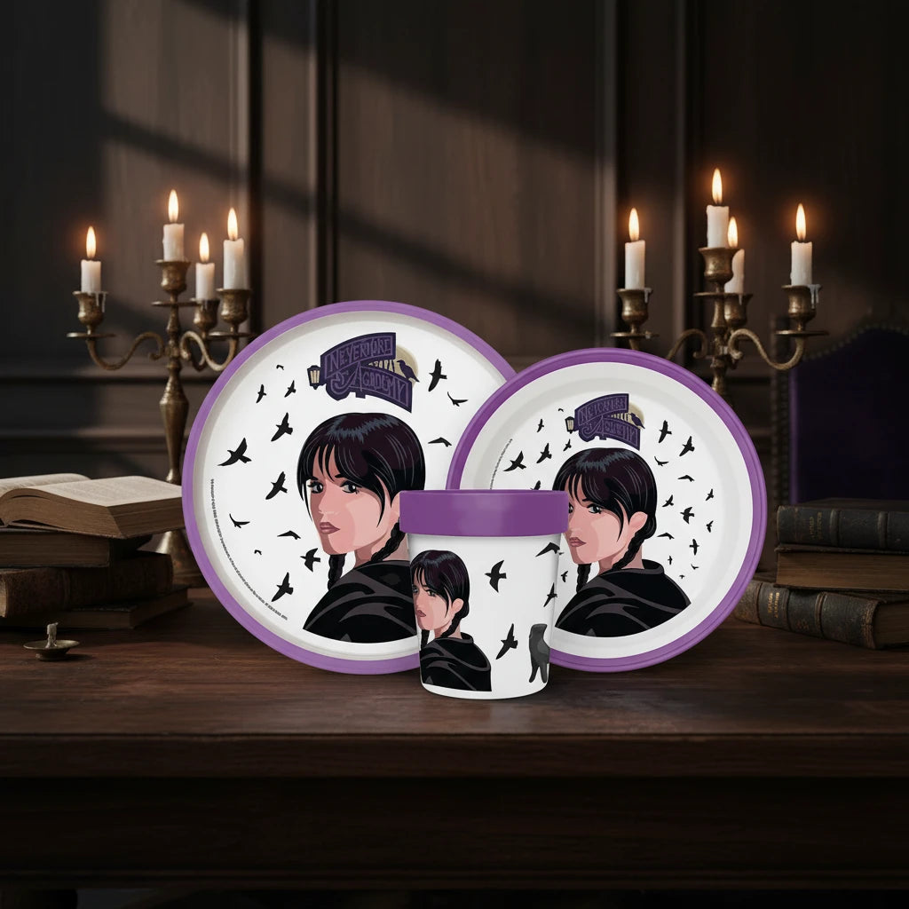 Coffret vaisselle premium - Mercredi Addams
