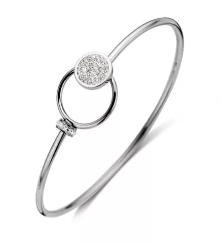 Bracelet argenté avec pierres blanches