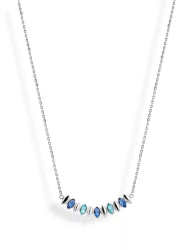 Collier argenté avec pierres colorées