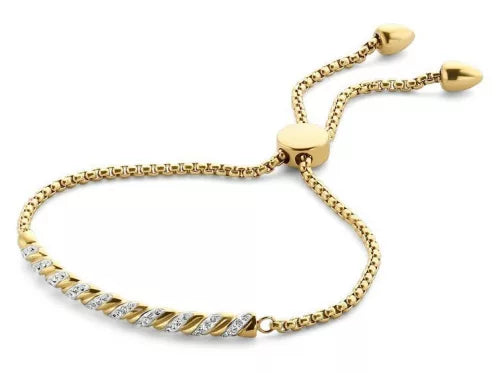 Bracelet couleur or avec pierres blanches