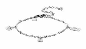 Bracelet argenté avec pierres blanches