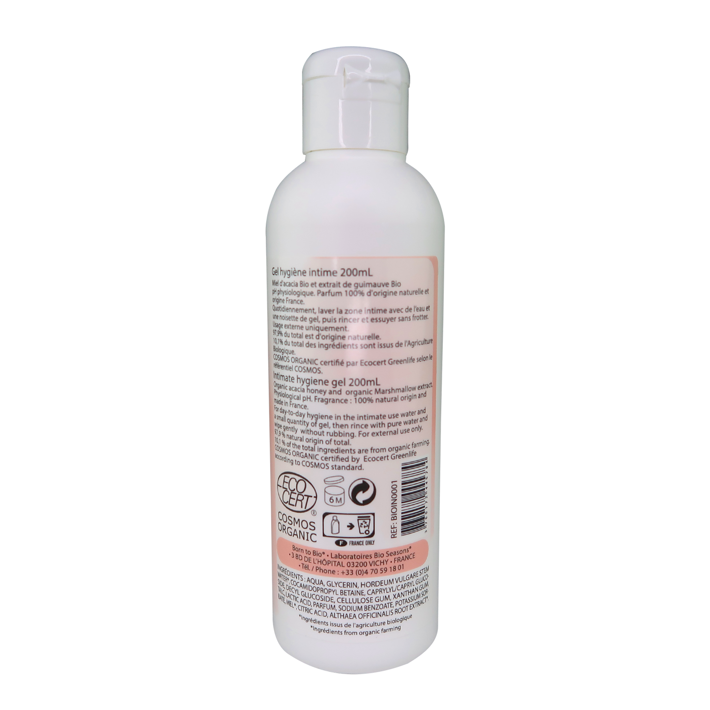 Gel hygiène intime Miel Guimauve Bio Cosmos Organic