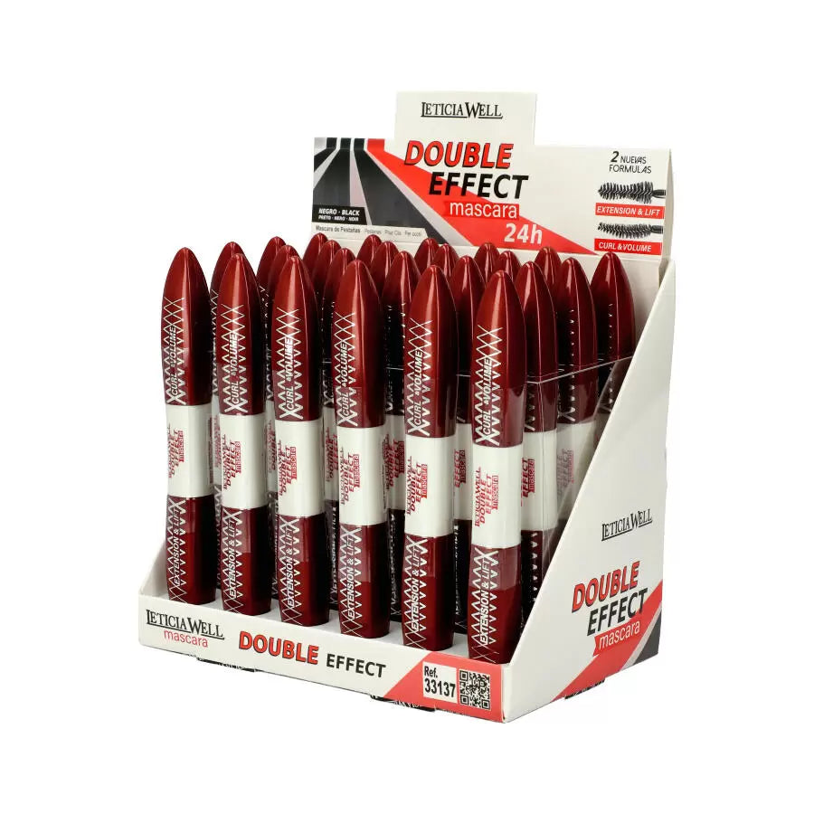 Mascara noir double effet