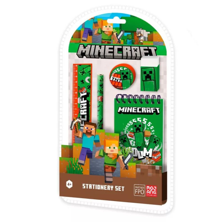 Ensemble de papeterie 5 pièces - Minecraft