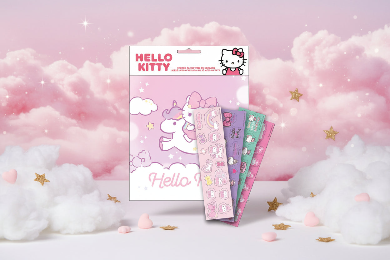 (Précommande) Album d'autocollants Hello Kitty Licorne avec 50 autocollants