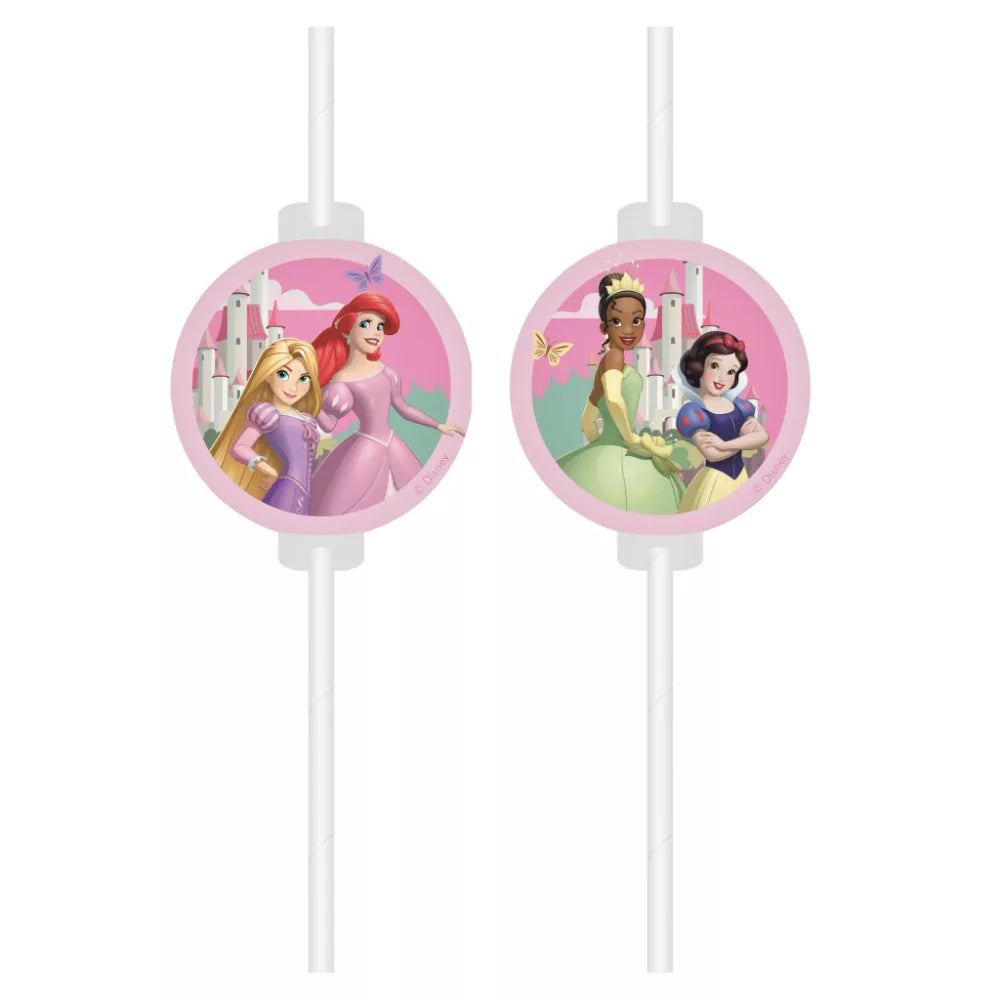 Lot de 4 pailles Princesses