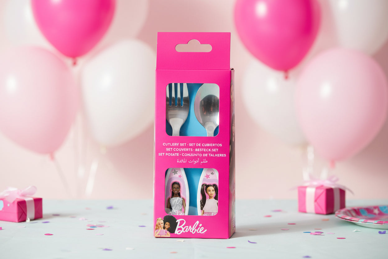(Précommande) Ensemble de couverts en métal élégant Barbie - 2 pièces