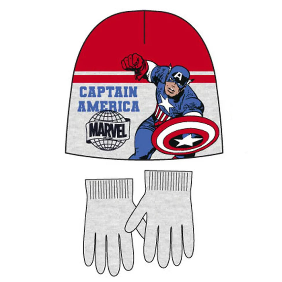 (Précommande) Ensemble bonnet + gants enfant Avengers Captain America 52 cm