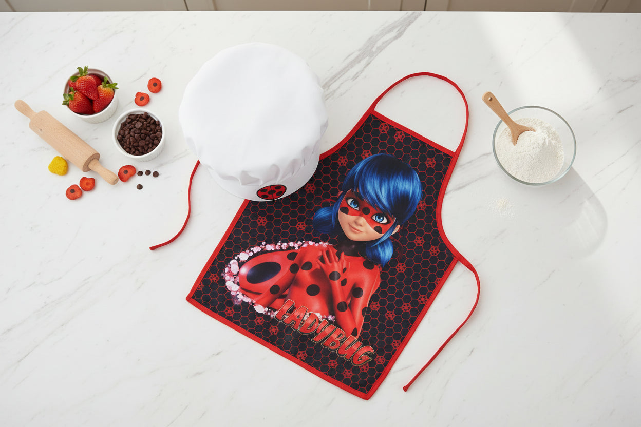 (Précommande)Tablier pour enfant avec toque Miraculous