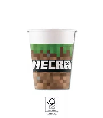 (Précommande) Lot de 8 gobelets en carton Minecraft de 200ml