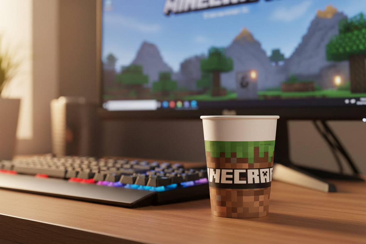 (Précommande) Lot de 8 gobelets en carton Minecraft de 200ml