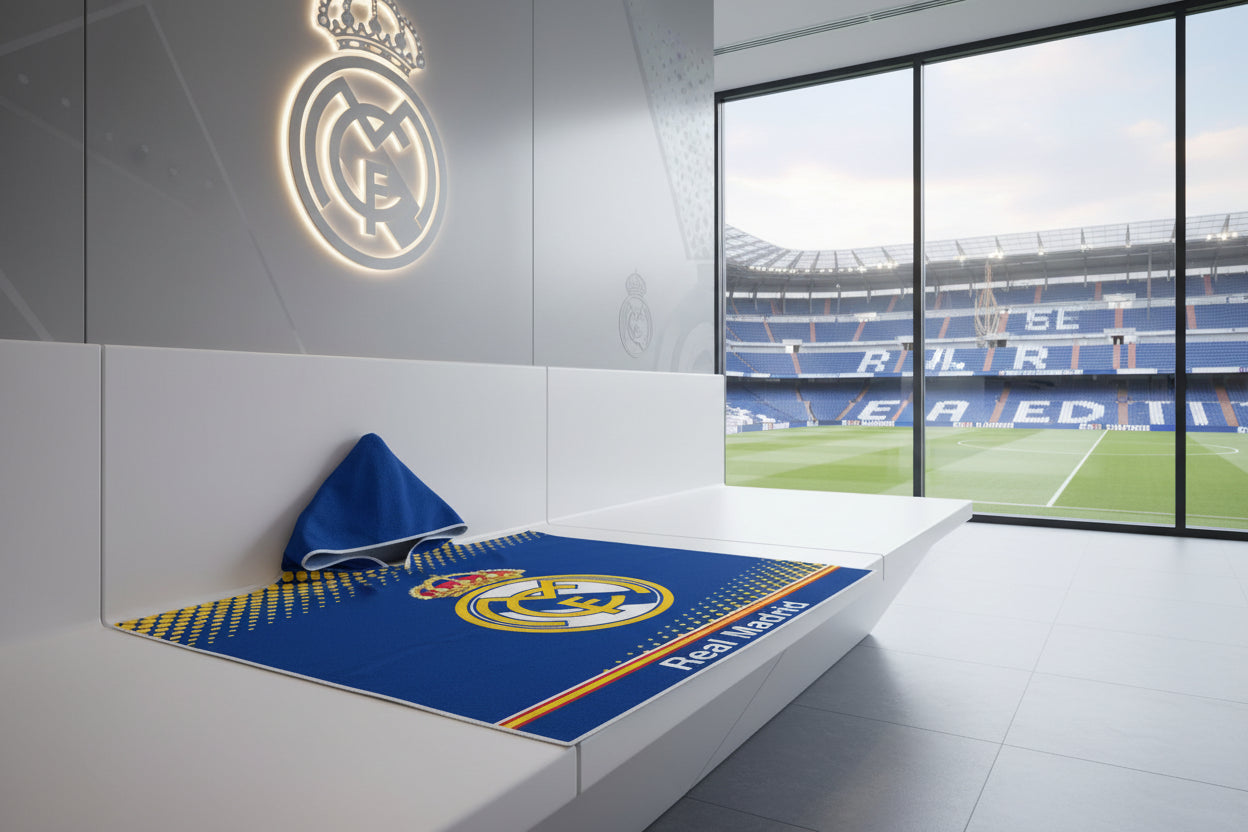 (Précommande) Poncho serviette de plage bleu Real Madrid