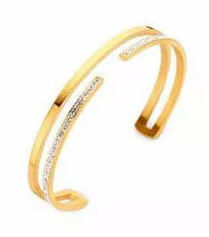 Bracelet en pierres précieuses blanches couleur or