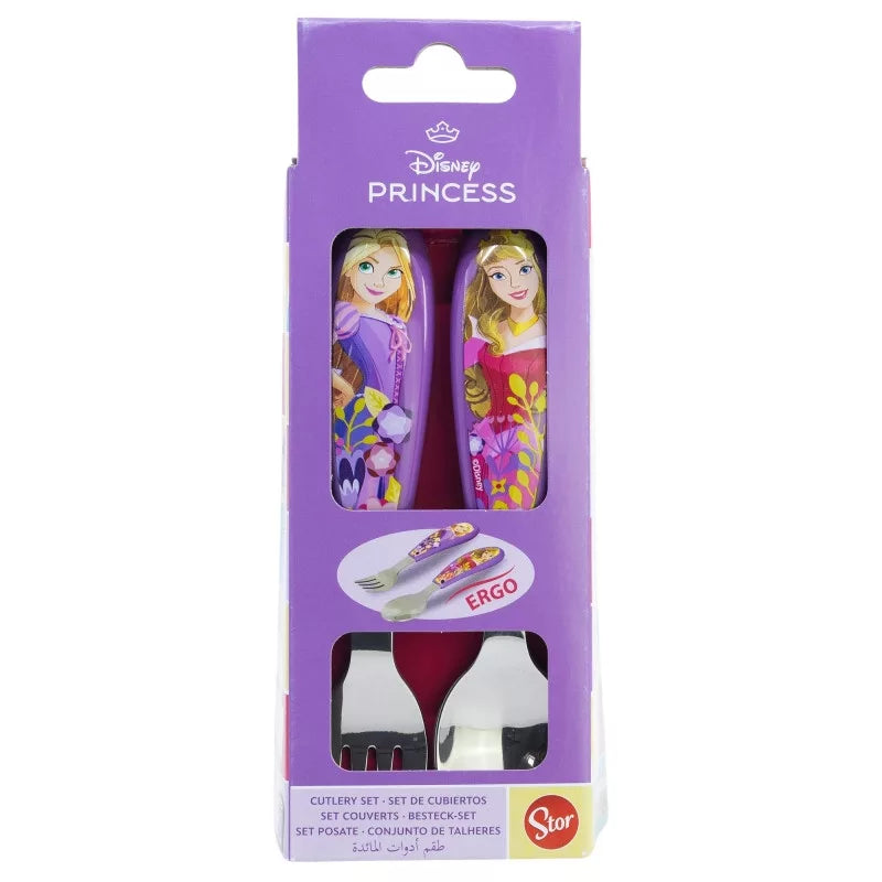 Ensemble de couverts ergonomiques en métal Princesses - 2 pièces