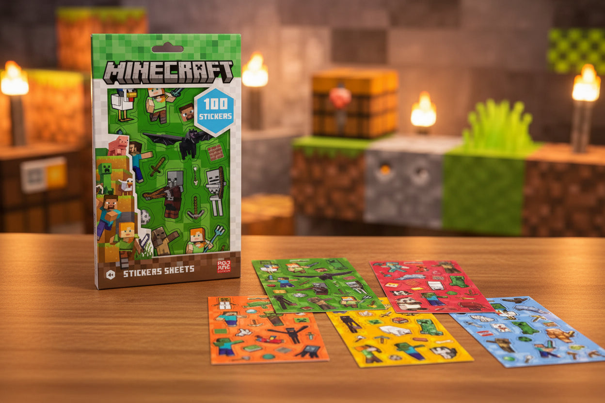 (Précommande) Ensemble d'autocollants Minecraft 5 feuilles