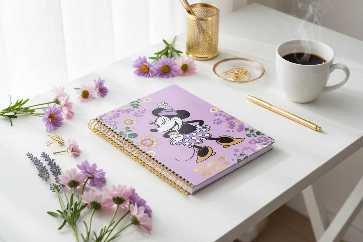 (Précommande) Cahier à spirale violet Minnie A5
