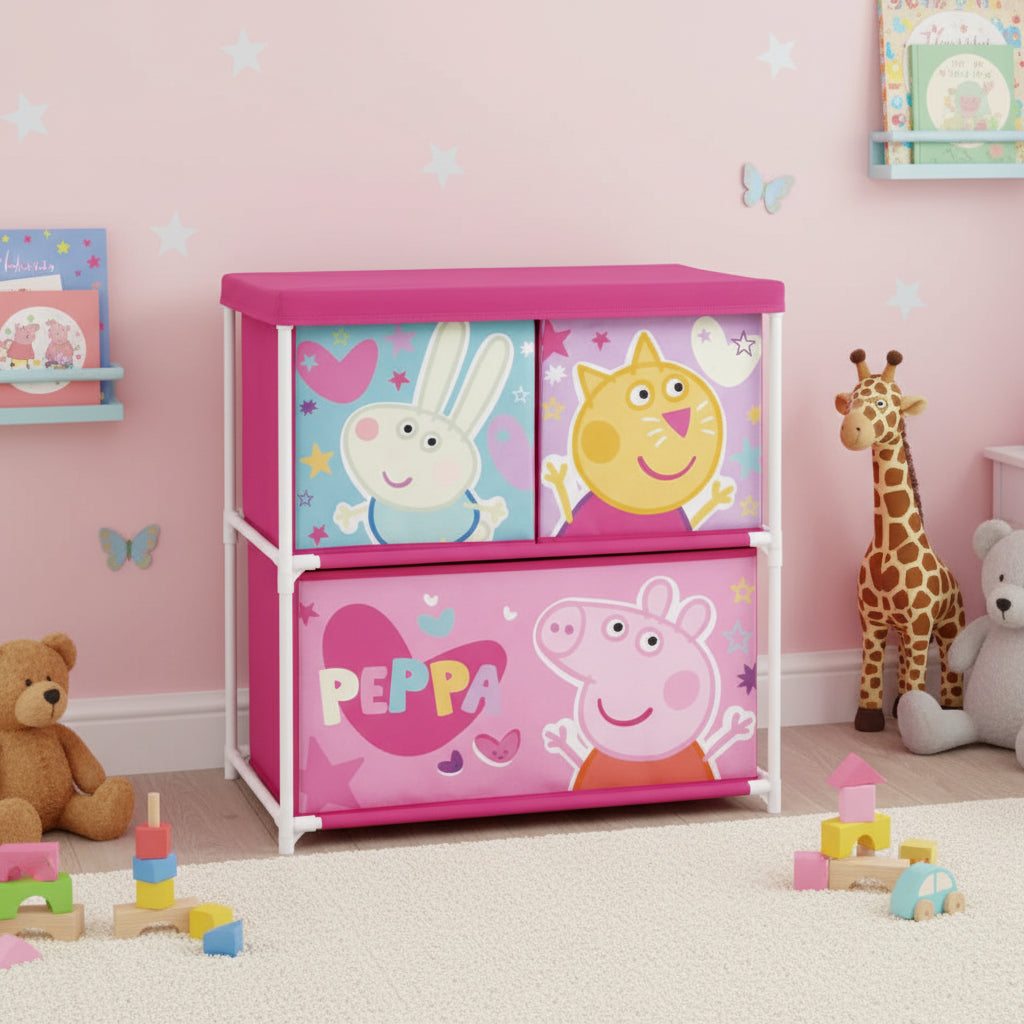 (Précommande) Étagère de rangement pour jouets Peppa Pig à 3 compartiments